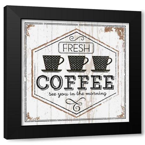 Fresh Coffee Black Modern Wood Framed Art Print by Pugh, Jennifer