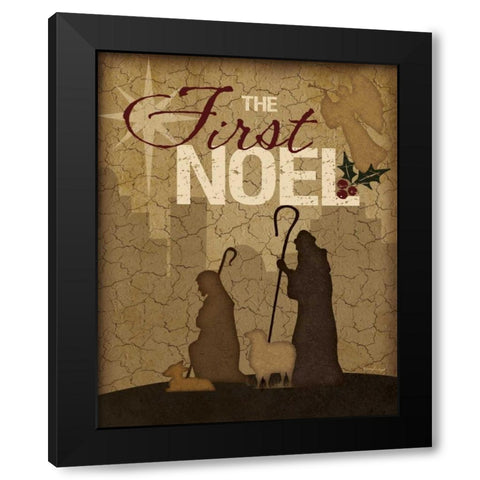 Noel Shepherds Black Modern Wood Framed Art Print by Pugh, Jennifer