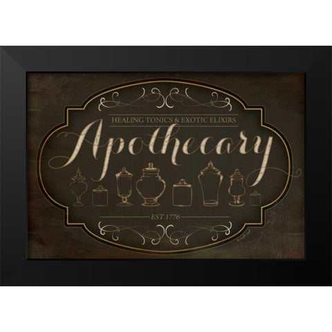 Apothecary Black Modern Wood Framed Art Print by Pugh, Jennifer