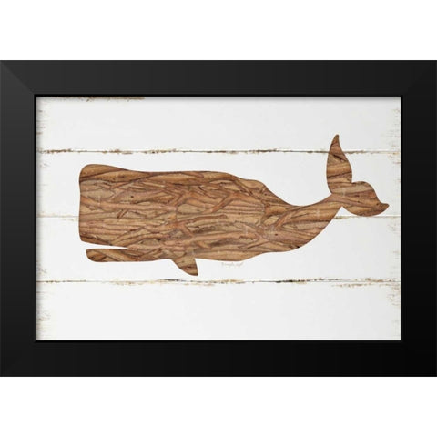 Driftwood Whale Black Modern Wood Framed Art Print by Pugh, Jennifer