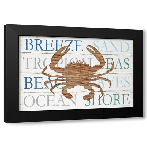 Driftwood Crab Black Modern Wood Framed Art Print with Double Matting by Pugh, Jennifer