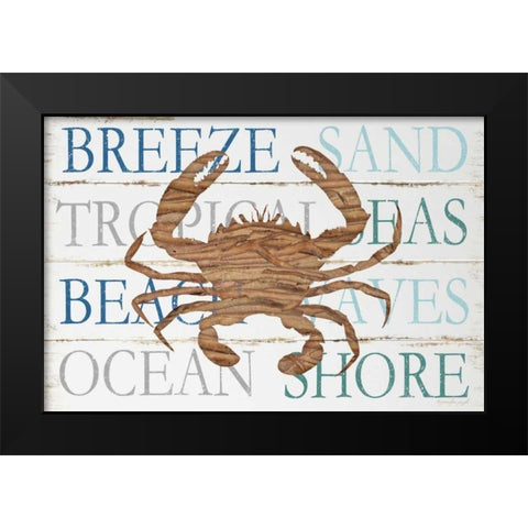 Driftwood Crab Black Modern Wood Framed Art Print by Pugh, Jennifer