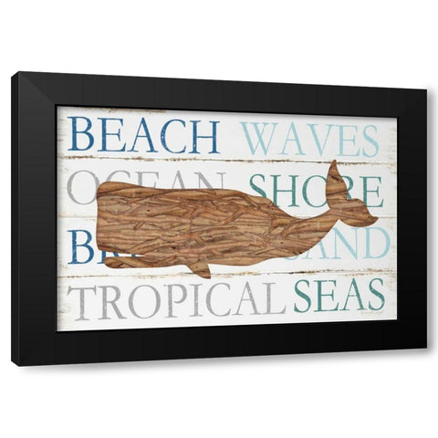 Driftwood Whale Black Modern Wood Framed Art Print by Pugh, Jennifer