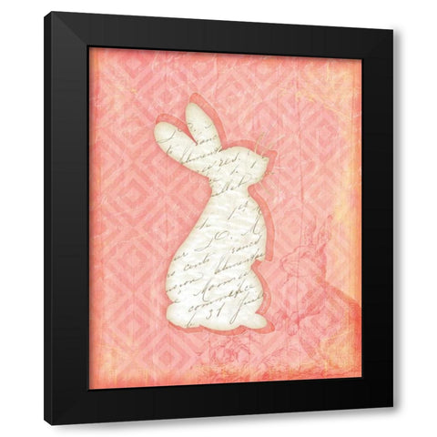 Bunny Black Modern Wood Framed Art Print with Double Matting by Pugh, Jennifer