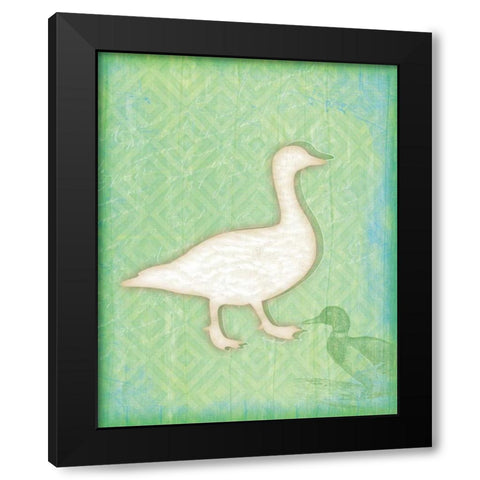 Duck Black Modern Wood Framed Art Print with Double Matting by Pugh, Jennifer