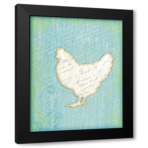 Chicken Black Modern Wood Framed Art Print with Double Matting by Pugh, Jennifer