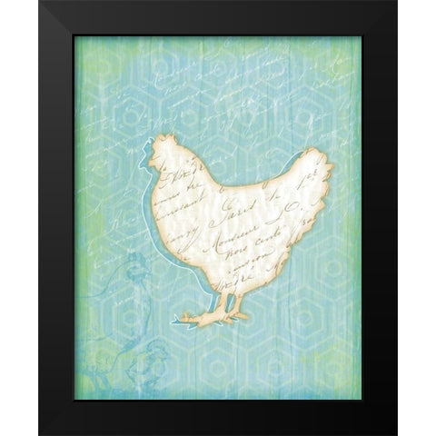 Chicken Black Modern Wood Framed Art Print by Pugh, Jennifer