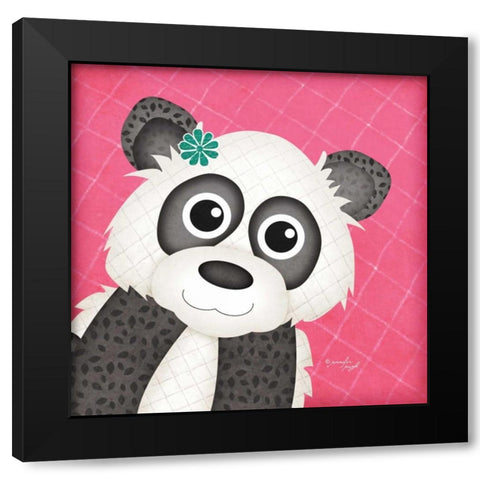 Panda Black Modern Wood Framed Art Print with Double Matting by Pugh, Jennifer