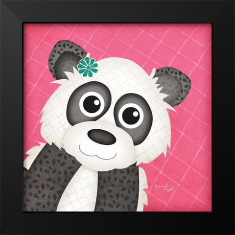 Panda Black Modern Wood Framed Art Print by Pugh, Jennifer