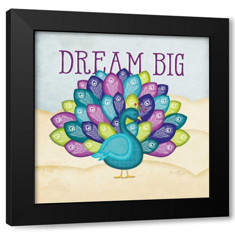 Dream Big Black Modern Wood Framed Art Print by Pugh, Jennifer