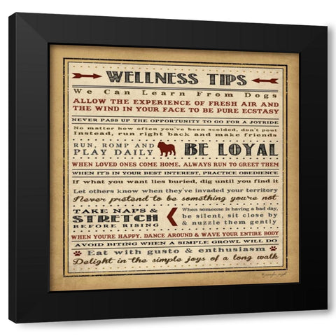 Wellness Tips II Black Modern Wood Framed Art Print with Double Matting by Pugh, Jennifer