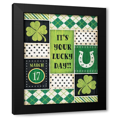 St. Patricks Black Modern Wood Framed Art Print by Pugh, Jennifer