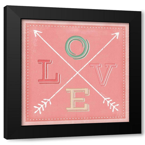 Love Arrows Black Modern Wood Framed Art Print with Double Matting by Pugh, Jennifer