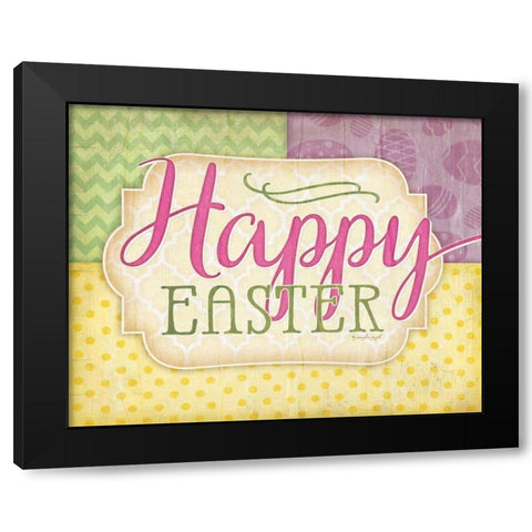 Happy Easter Black Modern Wood Framed Art Print by Pugh, Jennifer