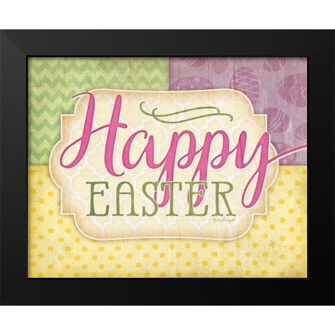 Happy Easter Black Modern Wood Framed Art Print by Pugh, Jennifer