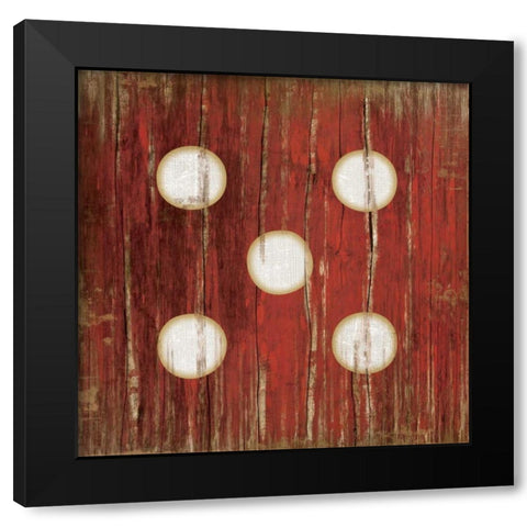 Red Five Black Modern Wood Framed Art Print with Double Matting by Pugh, Jennifer