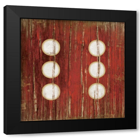 Red Six Black Modern Wood Framed Art Print with Double Matting by Pugh, Jennifer