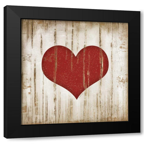 Hearts Black Modern Wood Framed Art Print by Pugh, Jennifer