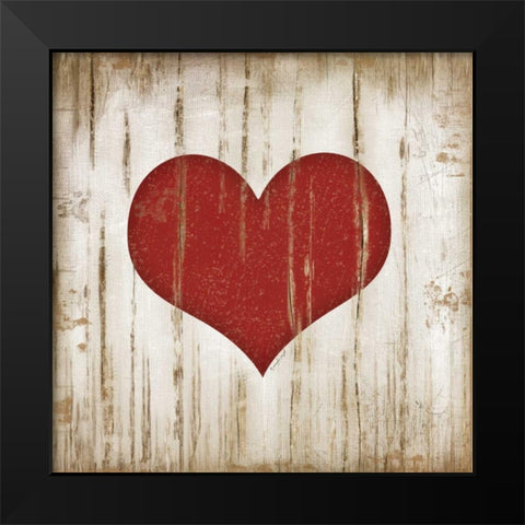 Hearts Black Modern Wood Framed Art Print by Pugh, Jennifer