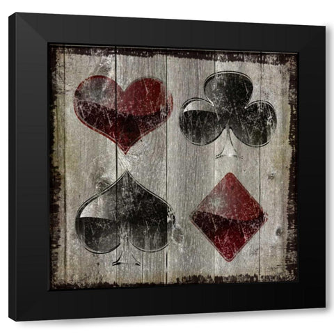 Playing Card Suits II Black Modern Wood Framed Art Print with Double Matting by Pugh, Jennifer
