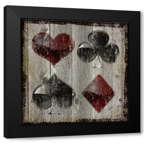 Playing Card Suits II Black Modern Wood Framed Art Print by Pugh, Jennifer