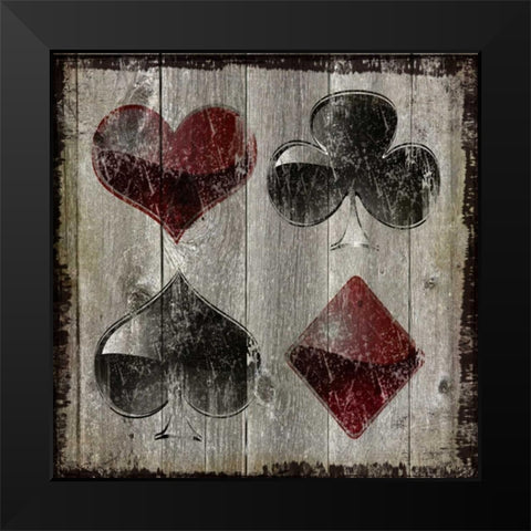 Playing Card Suits II Black Modern Wood Framed Art Print by Pugh, Jennifer