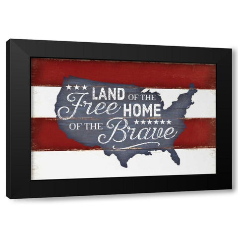 Land of the Free Black Modern Wood Framed Art Print with Double Matting by Pugh, Jennifer