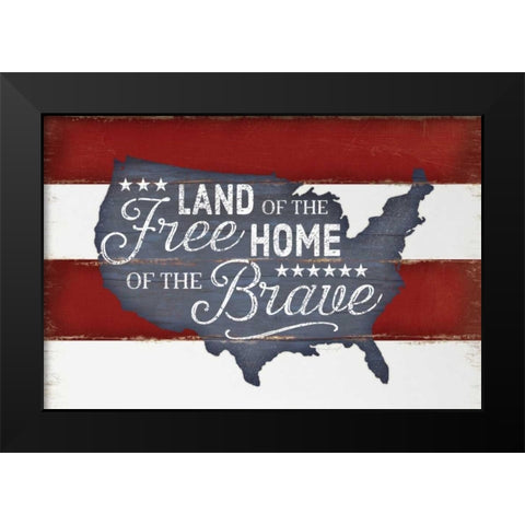 Land of the Free Black Modern Wood Framed Art Print by Pugh, Jennifer
