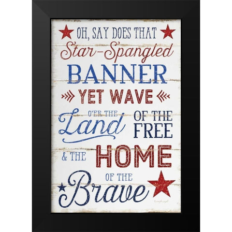 Star Spangled Black Modern Wood Framed Art Print by Pugh, Jennifer