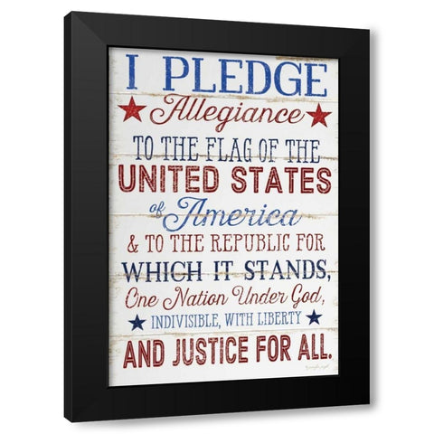 Pledge Allegiance Black Modern Wood Framed Art Print with Double Matting by Pugh, Jennifer