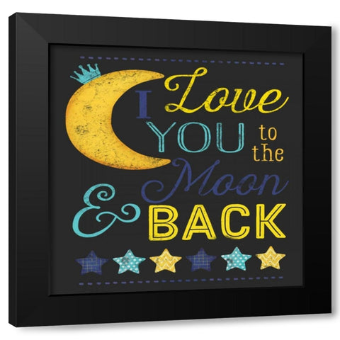 I Love You to the Moon Black Modern Wood Framed Art Print with Double Matting by Pugh, Jennifer