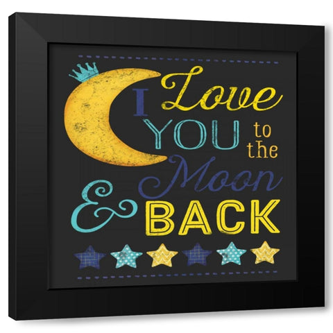 I Love You to the Moon Black Modern Wood Framed Art Print by Pugh, Jennifer