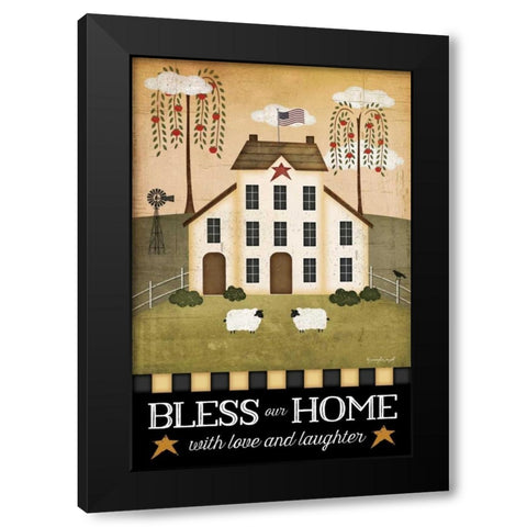 Bless Our Home Black Modern Wood Framed Art Print with Double Matting by Pugh, Jennifer