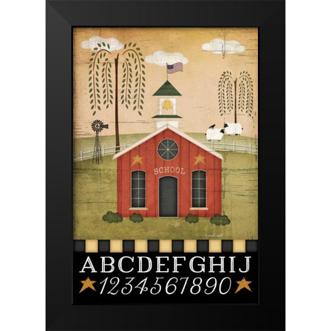 School Black Modern Wood Framed Art Print by Pugh, Jennifer