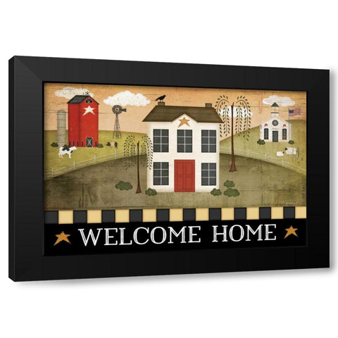 Welcome Home Black Modern Wood Framed Art Print with Double Matting by Pugh, Jennifer