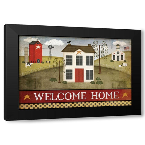 Welcome Home Black Modern Wood Framed Art Print by Pugh, Jennifer