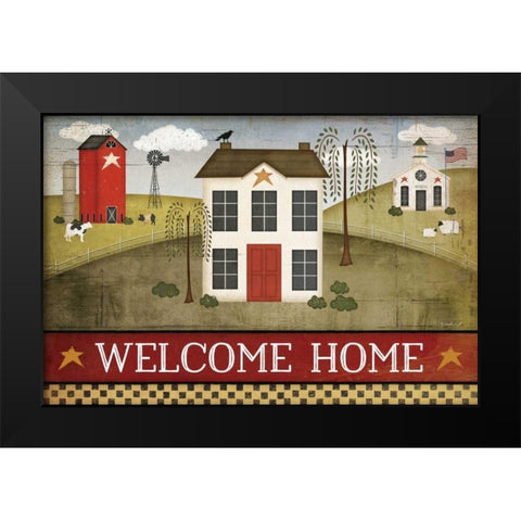 Welcome Home Black Modern Wood Framed Art Print by Pugh, Jennifer