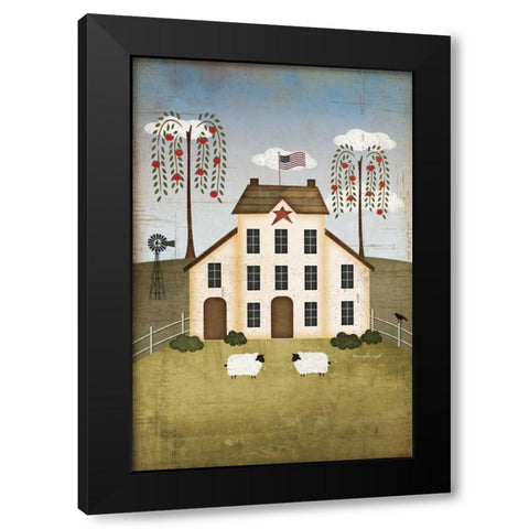 Primitive House Black Modern Wood Framed Art Print by Pugh, Jennifer