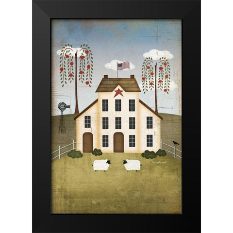 Primitive House Black Modern Wood Framed Art Print by Pugh, Jennifer