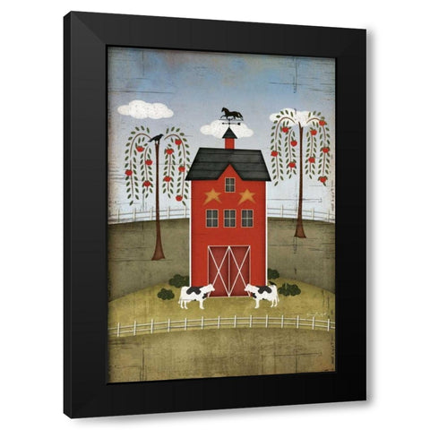 Primitive Barn Black Modern Wood Framed Art Print with Double Matting by Pugh, Jennifer