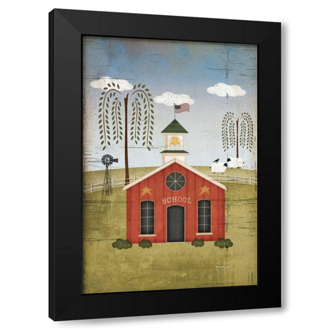 Primitive School Black Modern Wood Framed Art Print with Double Matting by Pugh, Jennifer