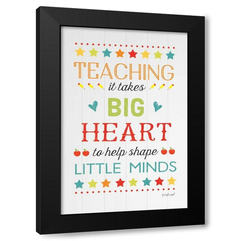 Teaching Big Heart Black Modern Wood Framed Art Print with Double Matting by Pugh, Jennifer