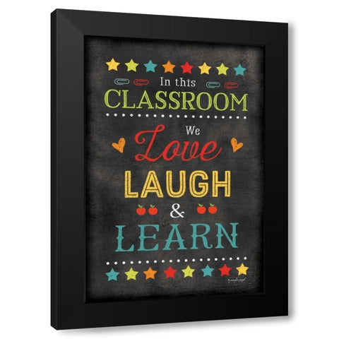 Love Laugh Learn Black Modern Wood Framed Art Print with Double Matting by Pugh, Jennifer