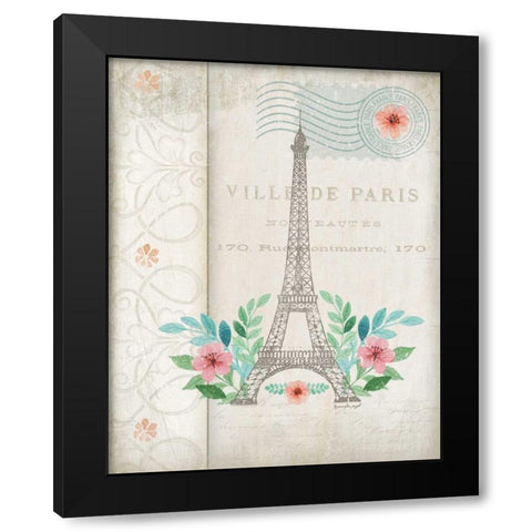 French Eiffel Black Modern Wood Framed Art Print by Pugh, Jennifer