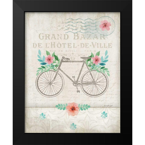 French Bike Black Modern Wood Framed Art Print by Pugh, Jennifer