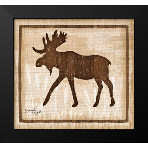 Moose Black Modern Wood Framed Art Print by Pugh, Jennifer