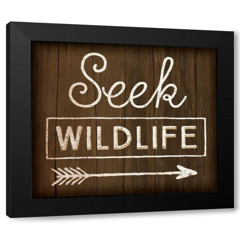 Seek Wildlife Black Modern Wood Framed Art Print with Double Matting by Pugh, Jennifer