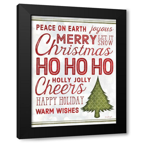 Christmas with Tree Black Modern Wood Framed Art Print with Double Matting by Pugh, Jennifer