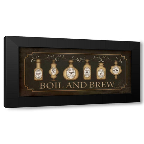 Boil and Brew Black Modern Wood Framed Art Print by Pugh, Jennifer