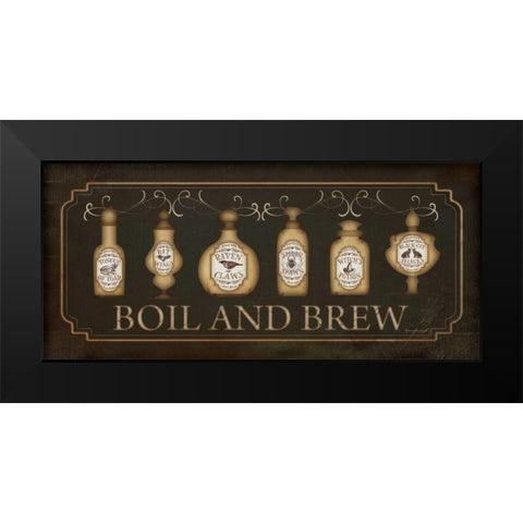 Boil and Brew Black Modern Wood Framed Art Print by Pugh, Jennifer